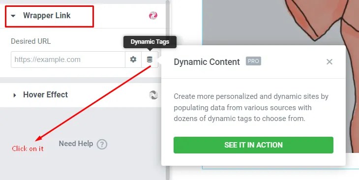 wrapper link dynamic