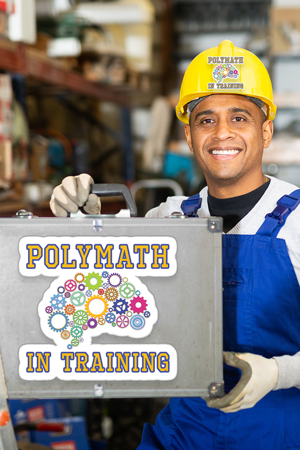 Sticker. “Polymath in Training.” Have some fun with this one. See what kind of reaction you get. Here’s your chance to explain about polymaths and let everyone know you have a quirky sense of humor.