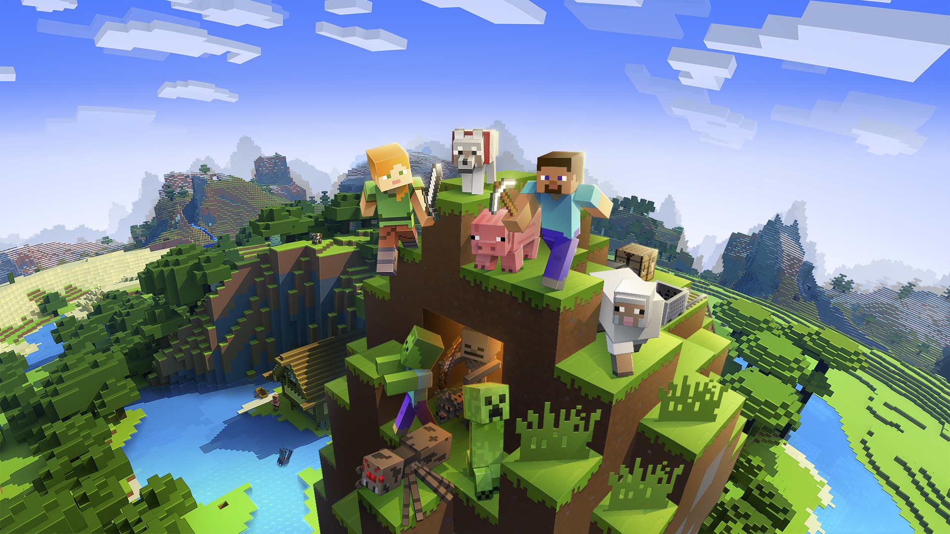 Title page of the uber-popular game from Microsoft, Minecraft