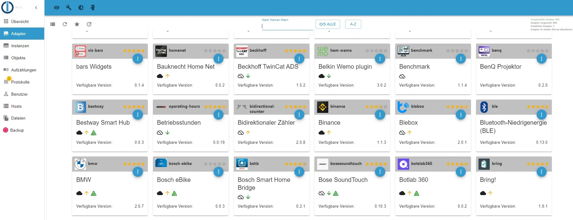 ioBroker Adapter installieren
