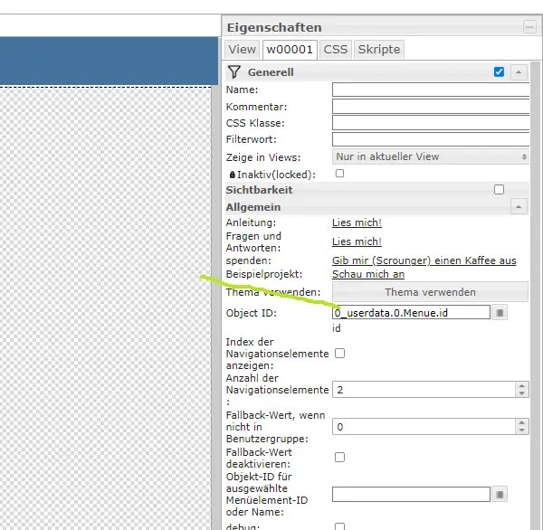 ioBroker view Einstellungen