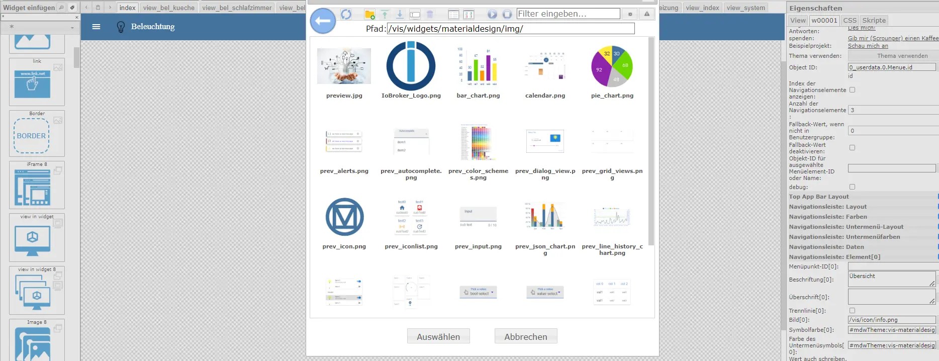 iobroker vis Teil2 icons ändern