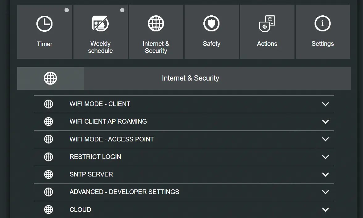 Shelly Webserver Internet und Security