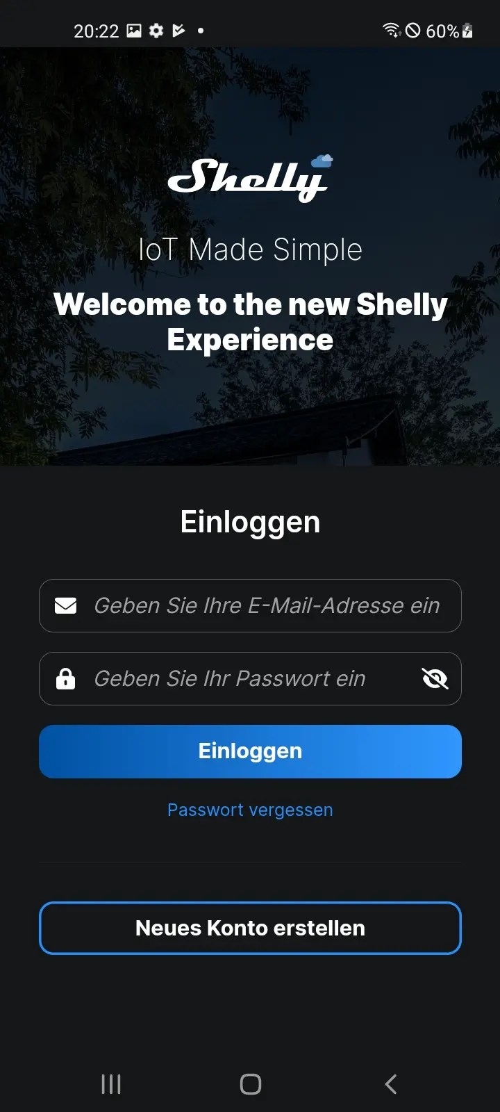 shelly app anmelden