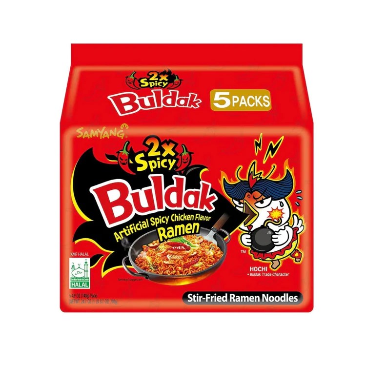 2x spicy samyang nudler