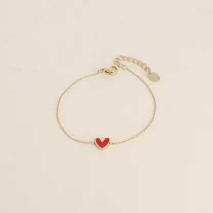 Braccialetto con cuoricino smaltato