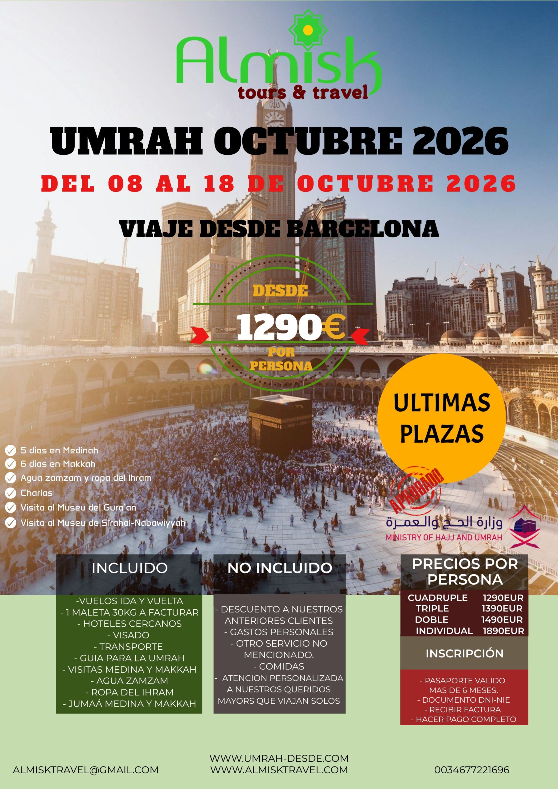 ultimas plazas umrah octubre 2026
