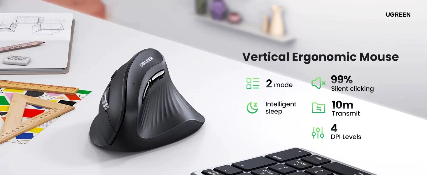 Ugreen MU008 Multi-mode Vertical Wireless Mouse