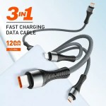LDNIO LC-94c 100W Type-C to iP/Type-C/Micro USB Fast Charging Cable 1.2M