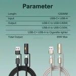 LDNIO LC18 65W 4-in-1 Fast Charging Cable