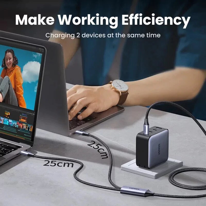 UGREEN US561 2-in-1 Universal 100W PD Type-C Fast Charging Cable