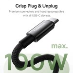 Baseus Tungsten Gold 100W USB-C to USB-C Magnetic Fast Charging Cable