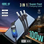 GEEOO DC305 100W Super Fast 3-in-1 Charging Cable
