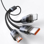 Mcdodo CA-715 3 in 1 6A Transparent Fast Charging Cable with Charging Light