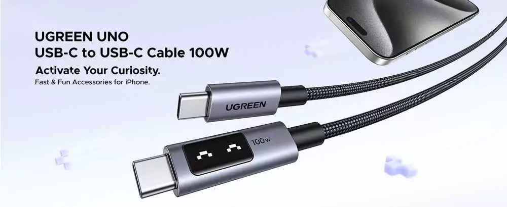 UGREEN L509 Uno 100W USB-C to USB-C PD Fast Charging Cable (35513)