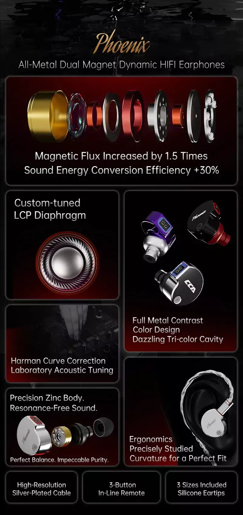 CCA Phoenix 10mm Dual-Magnet Dynamic Driver IEM