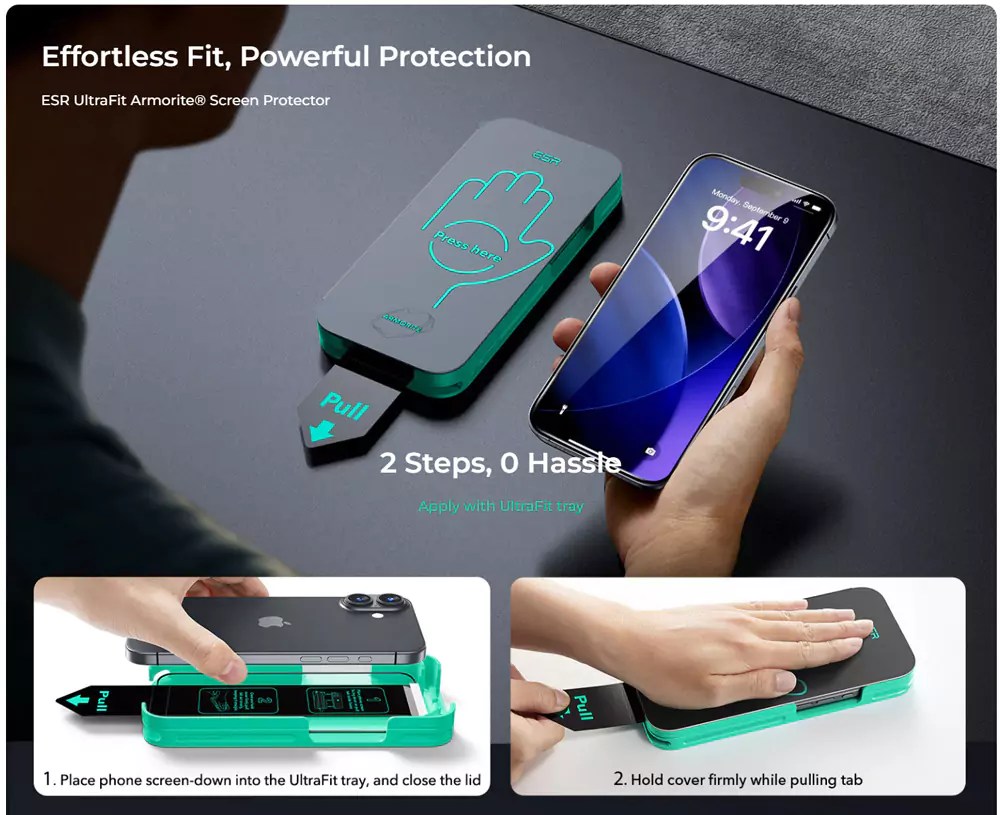 ESR UltraFit Armorite iPhone 17 Pro / iPhone 17 Pro Max Screen Protector (2-Pack)