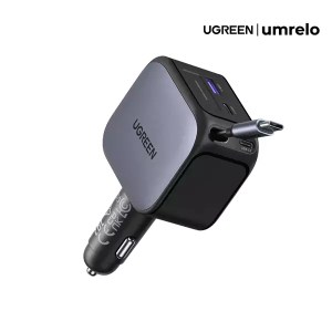 UGREEN Nexode Car Charger 145W with Retractable USB-C Cable