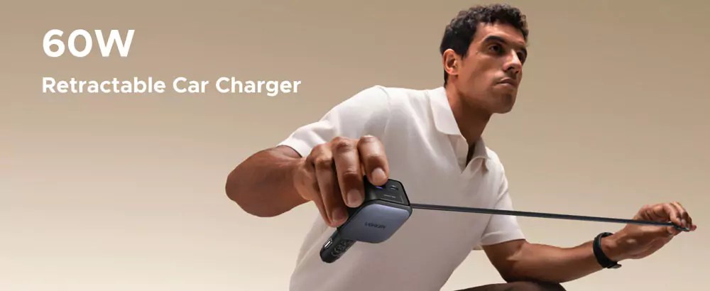 UGREEN Nexode Car Charger 60W with Retractable USB-C Cable