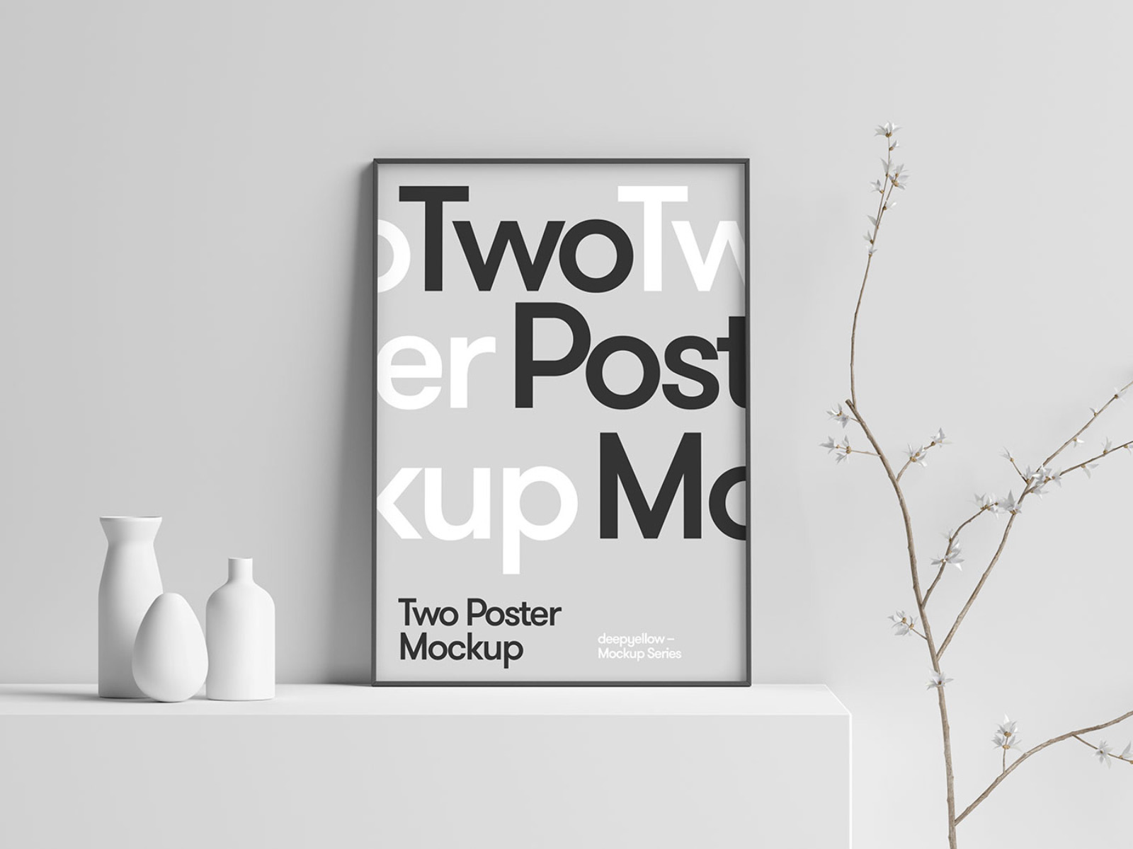 Minimal Poster on Table Mockup (PSD)