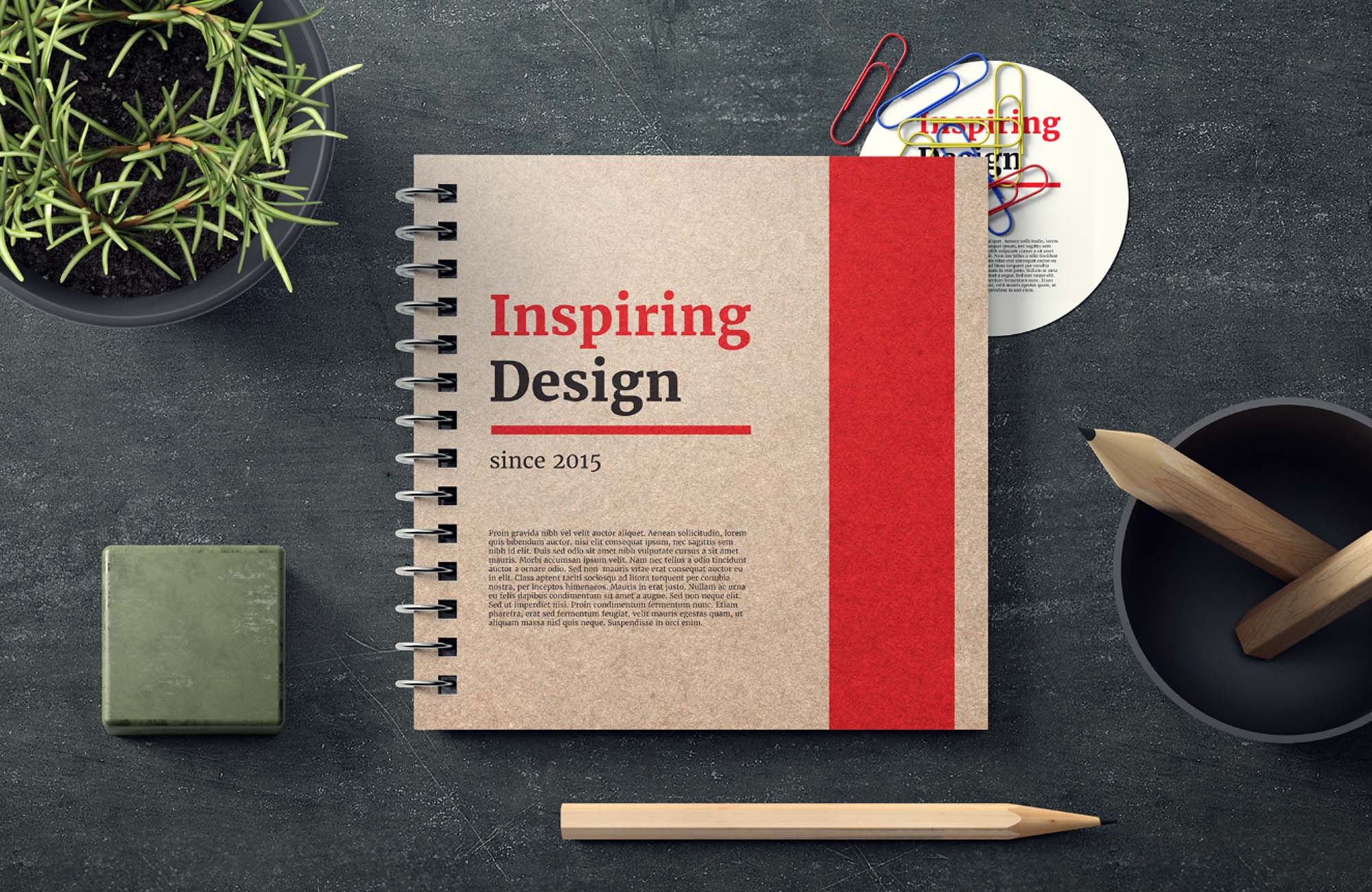 Free Notebook Mockup Template (PSD)