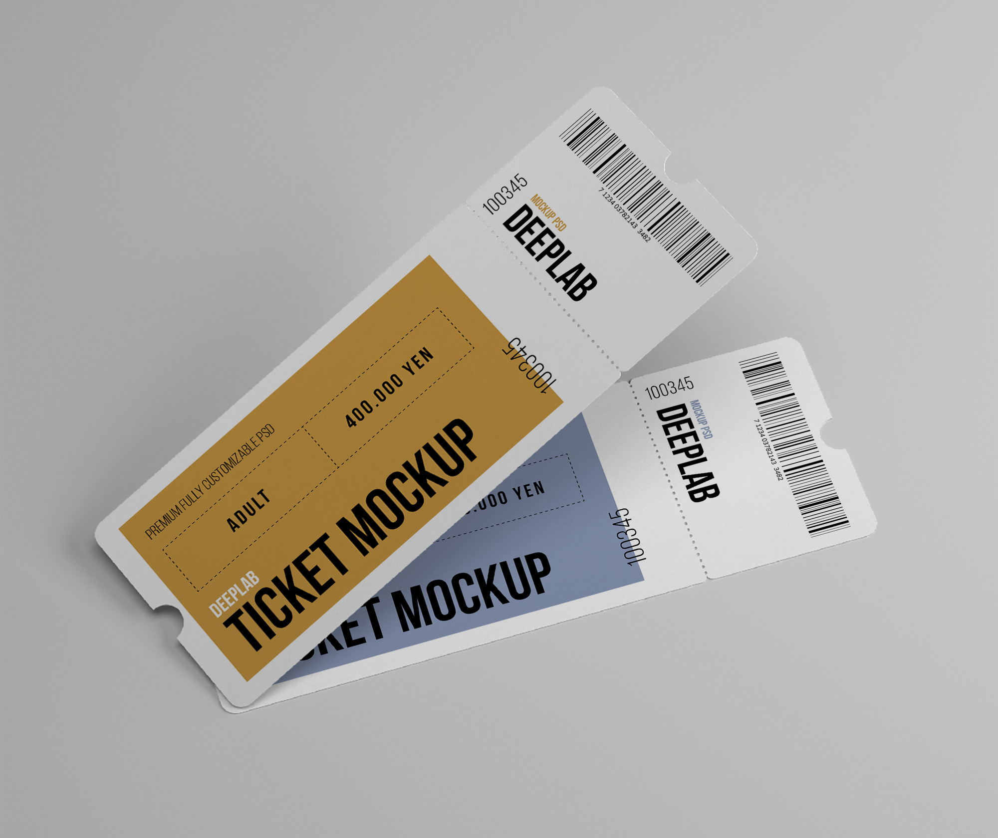 Cinema or theatre ticket vector template illustration. Free Tickets Set Mockup Psd