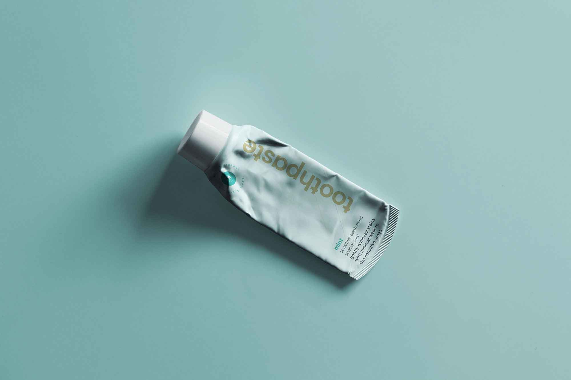 Used toothpaste tube mockup