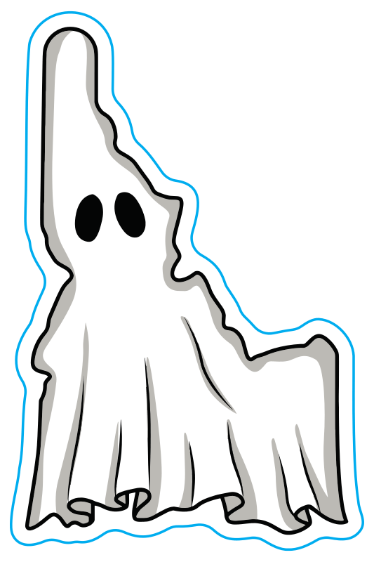 👻 Idaho Ghost Sticker – Boo-tiful Idaho Spirit