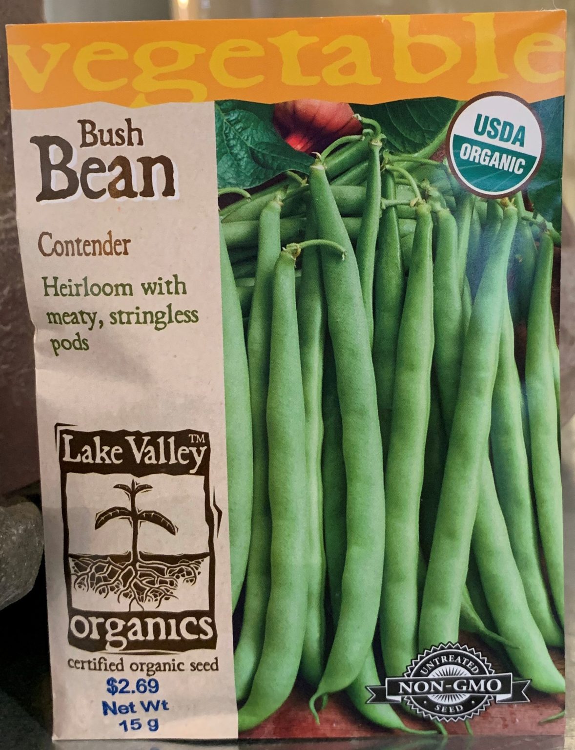 Bean Bush Contender Organic Seed Pack LV Uncle John's Home & Garden