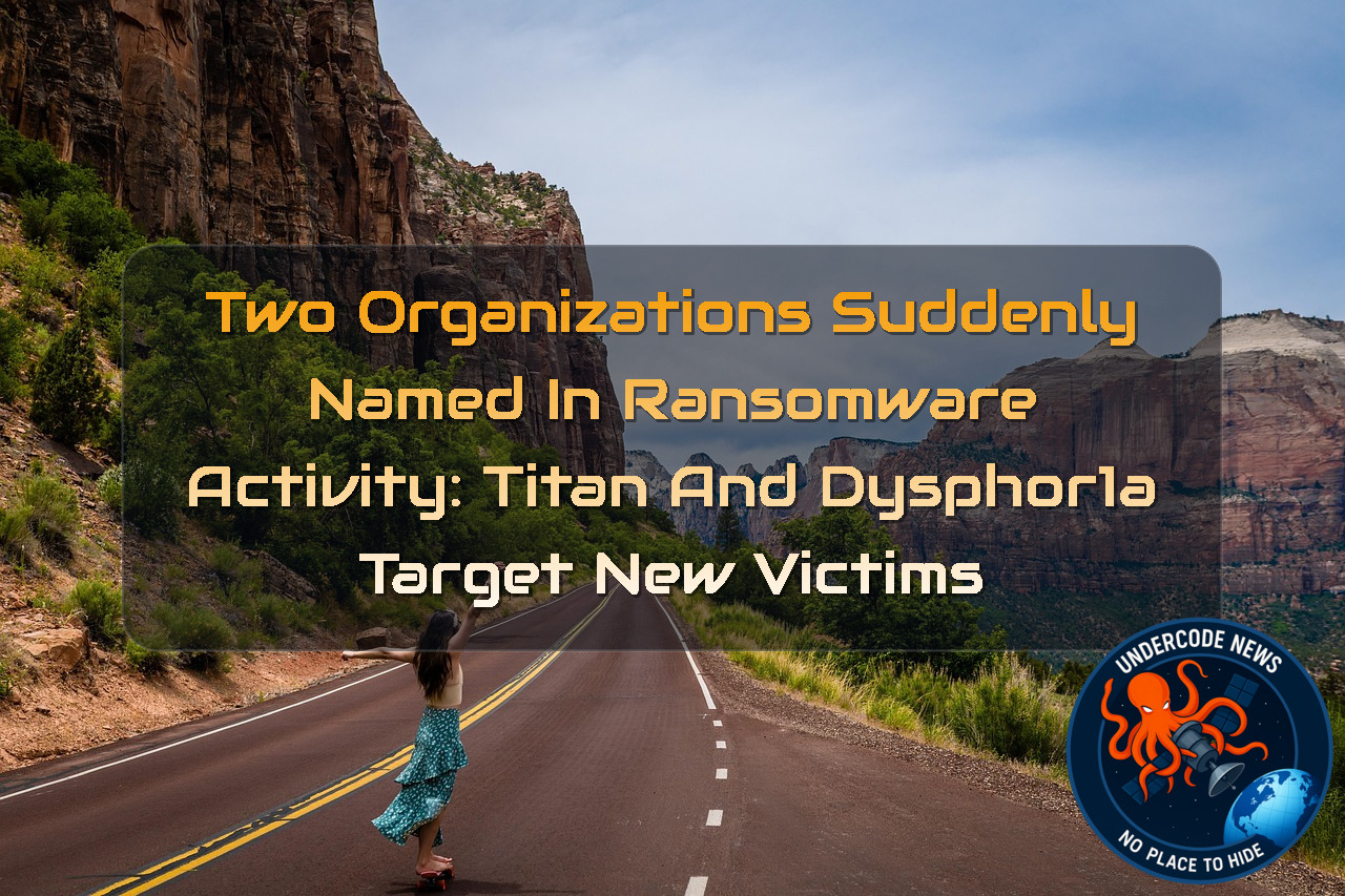 Two Organizations Suddenly Named in Ransomware Activity: Titan and DYSPHOR1A Target New Victims + Video