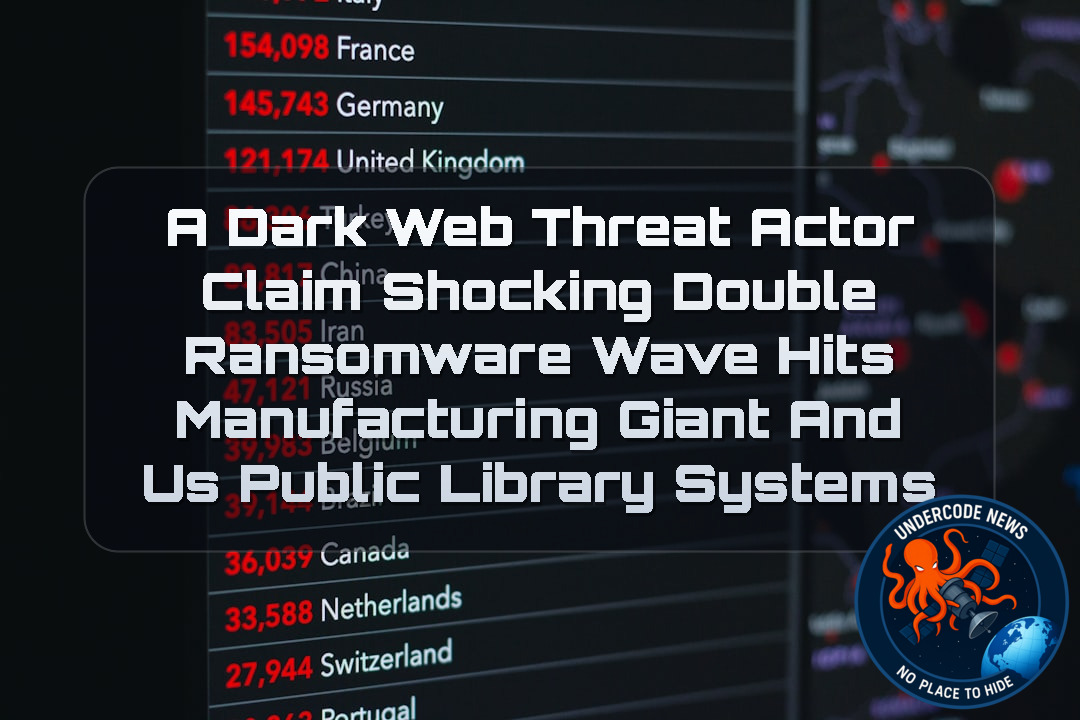a DarkWeb threat actor Claim Shocking Double Ransomware Wave Hits Manufacturing Giant and US Public Library Systems + Video