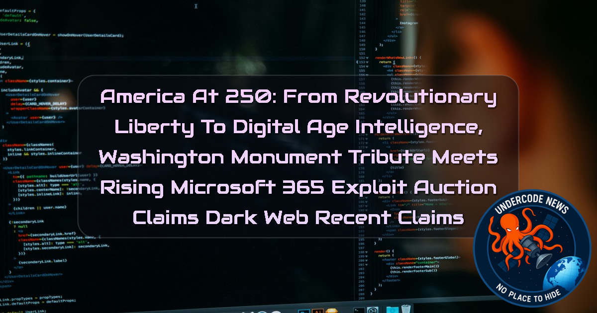 America at 250: From Revolutionary Liberty to Digital Age Intelligence, Washington Monument Tribute Meets Rising Microsoft 365 Exploit Auction Claims Dark Web recent claims + Video