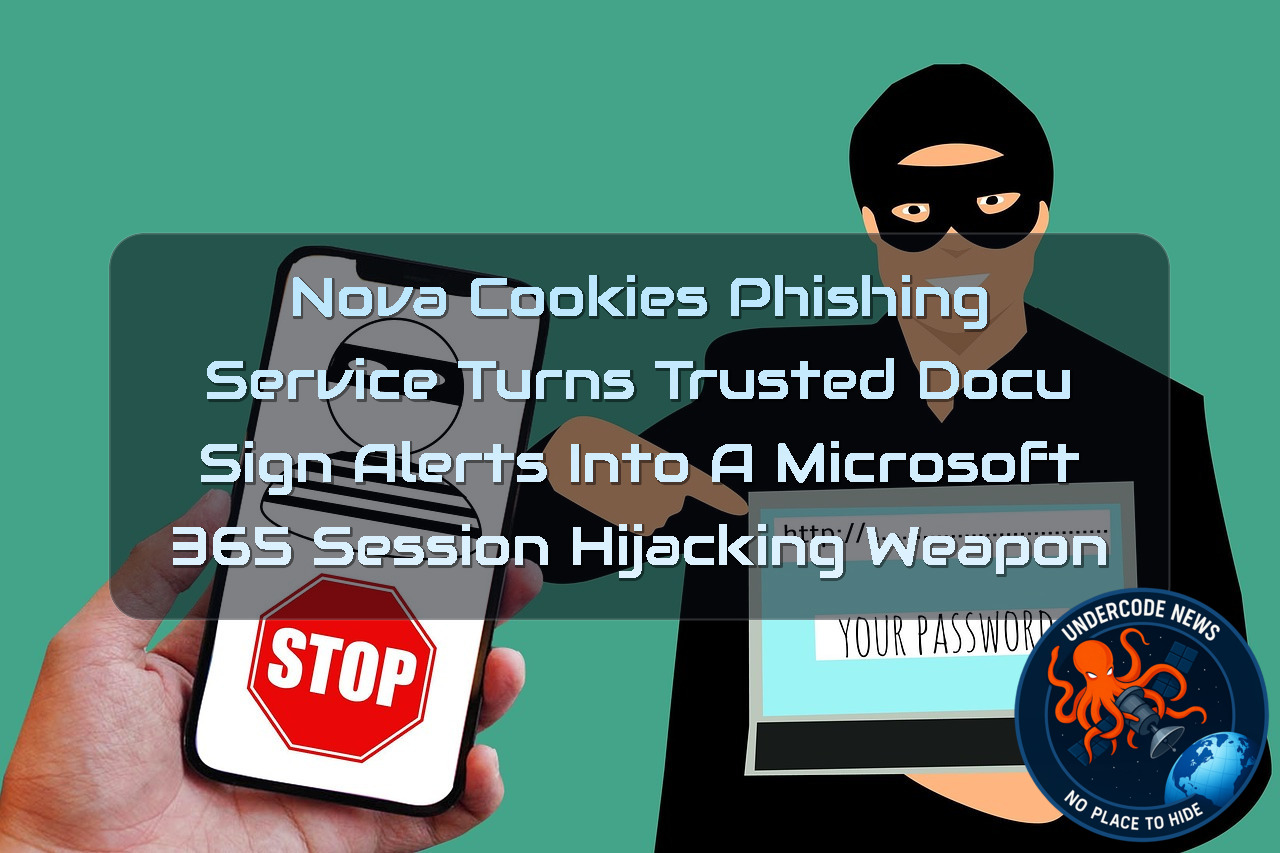 NovaCookies Phishing Service Turns Trusted DocuSign Alerts Into a Microsoft 365 Session Hijacking Weapon + Video