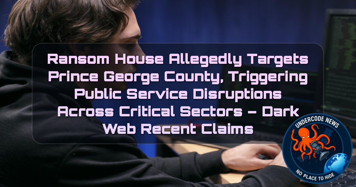 RansomHouse Allegedly Targets Prince George County, Triggering Public Service Disruptions Across Critical Sectors – Dark Web Recent Claims + Video