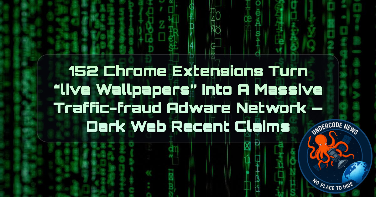 152 Chrome Extensions Turn “Live Wallpapers” Into a Massive Traffic-Fraud Adware Network — Dark Web recent claims