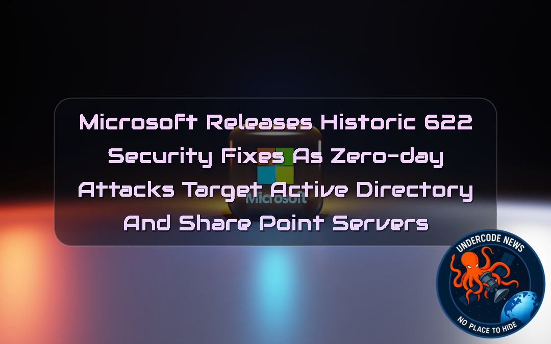 Microsoft Releases Historic 622 Security Fixes as Zero-Day Attacks Target Active Directory and SharePoint Servers + Video