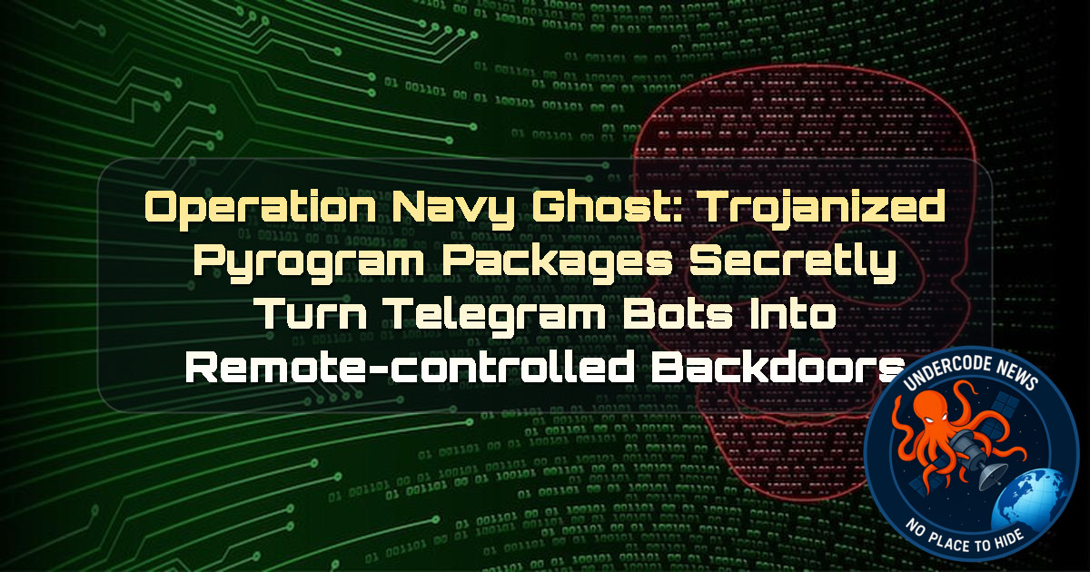 Operation Navy Ghost: Trojanized Pyrogram Packages Secretly Turn Telegram Bots Into Remote-Controlled Backdoors + Video