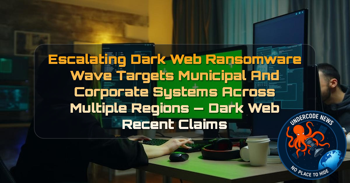 Escalating Dark Web Ransomware Wave Targets Municipal and Corporate Systems Across Multiple Regions — Dark Web recent claims + Video