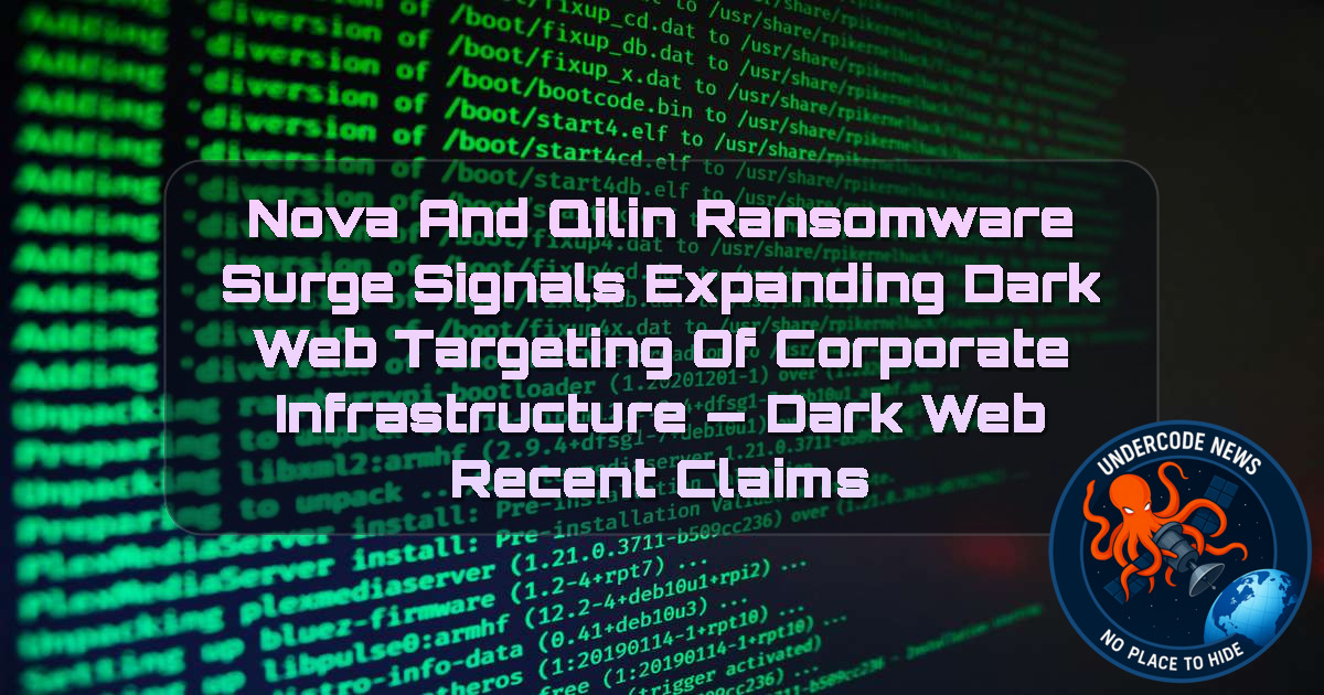 NOVA and Qilin Ransomware Surge Signals Expanding Dark Web Targeting of Corporate Infrastructure — Dark Web recent claims + Video
