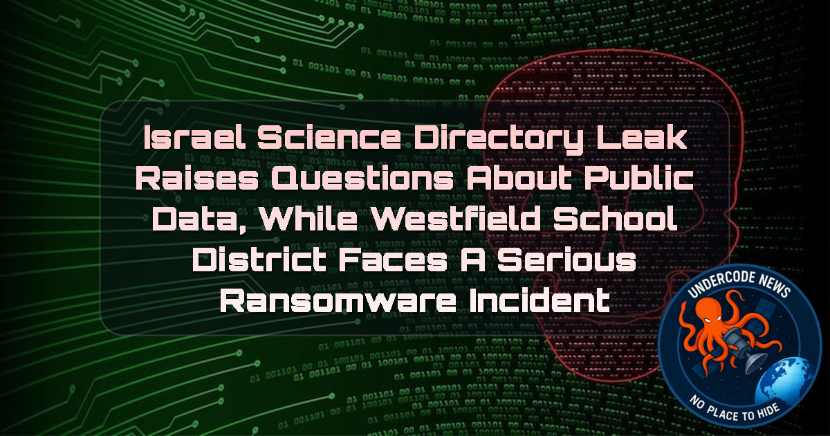 Israel Science Directory Leak Raises Questions About Public Data, While Westfield School District Faces a Serious Ransomware Incident + Video