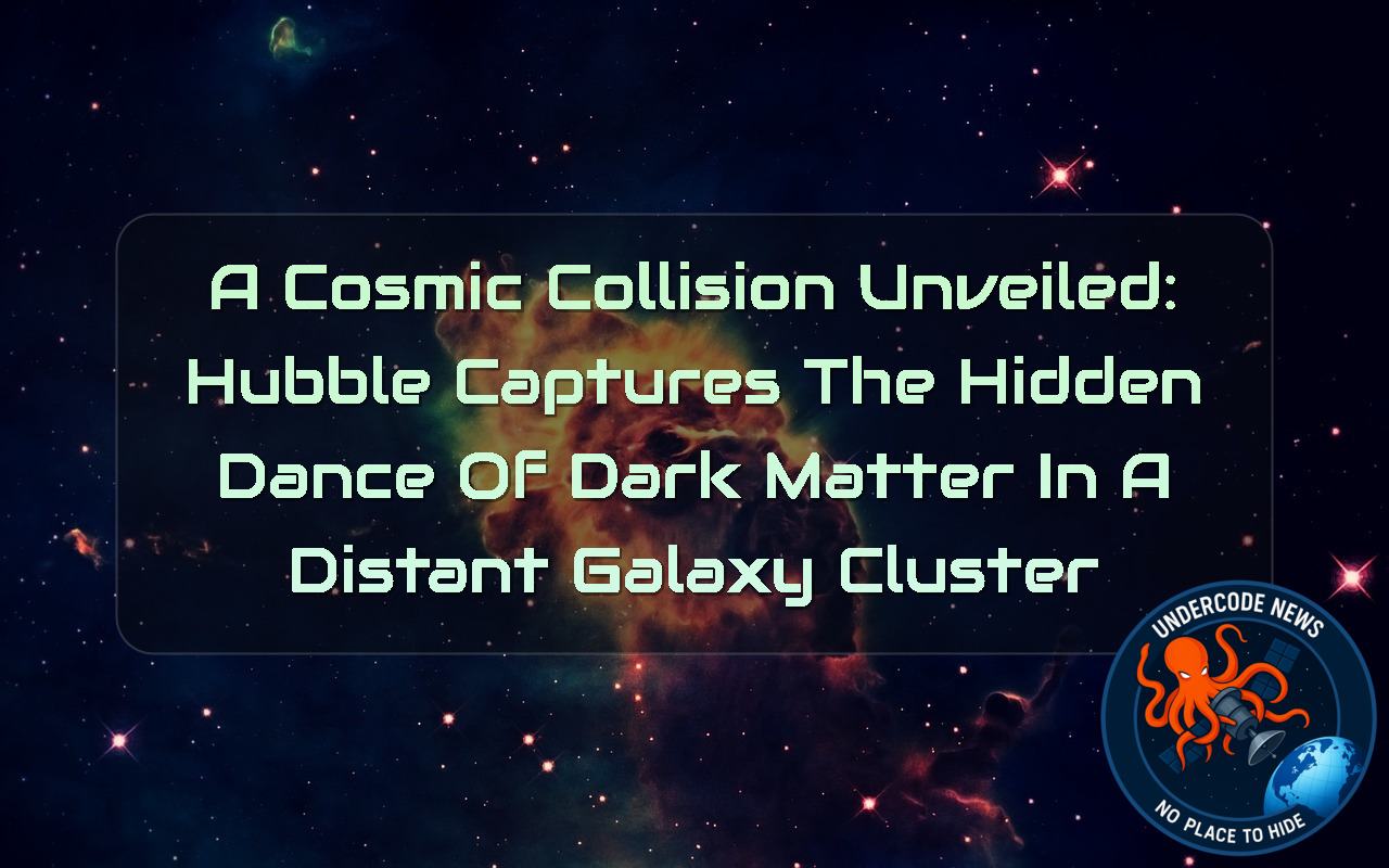 A Cosmic Collision Unveiled: Hubble Captures the Hidden Dance of Dark Matter in a Distant Galaxy Cluster + Video