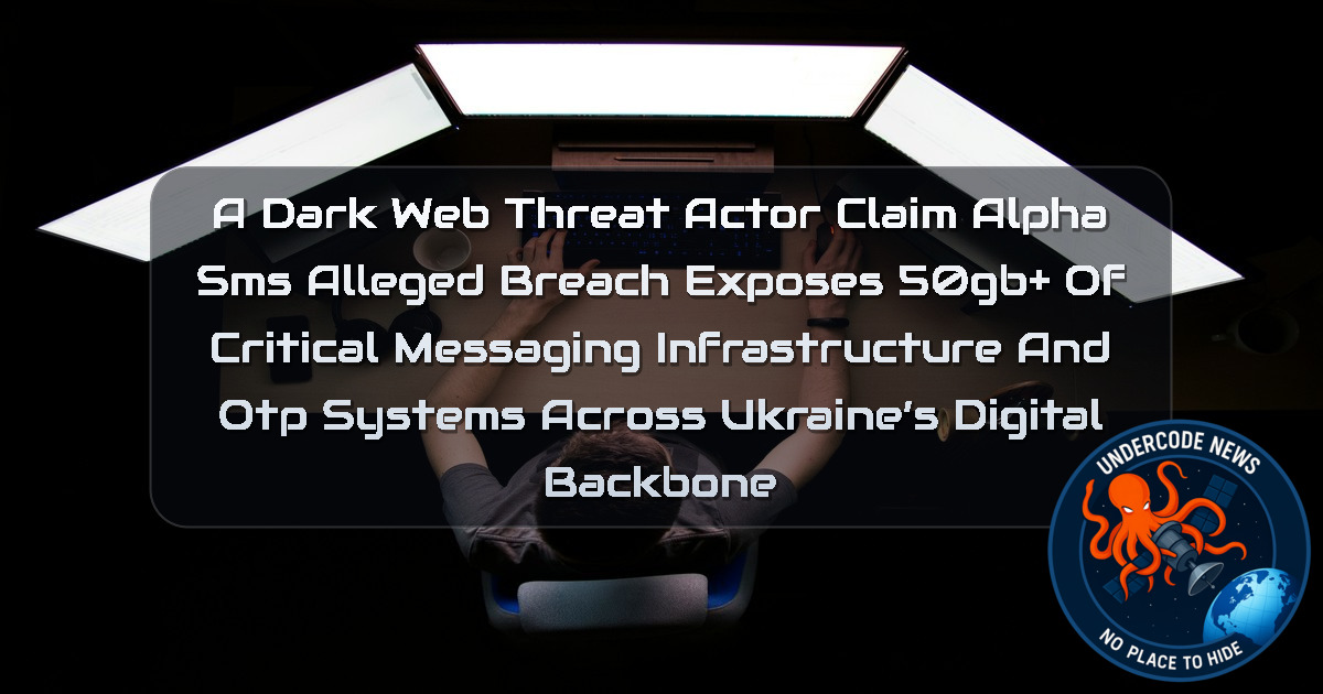 a DarkWeb threat actor Claim AlphaSMS Alleged Breach Exposes 50GB+ of Critical Messaging Infrastructure and OTP Systems Across Ukraine’s Digital Backbone + Video