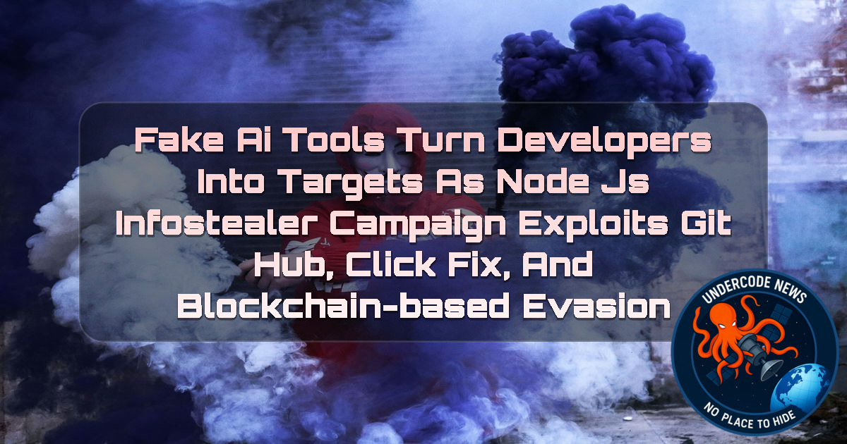 Fake AI Tools Turn Developers Into Targets as NodeJS Infostealer Campaign Exploits GitHub, ClickFix, and Blockchain-Based Evasion + Video