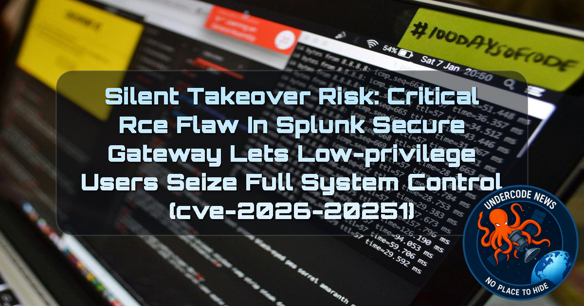Silent Takeover Risk: Critical RCE Flaw in Splunk Secure Gateway Lets Low-Privilege Users Seize Full System Control (CVE-2026-20251) + Video