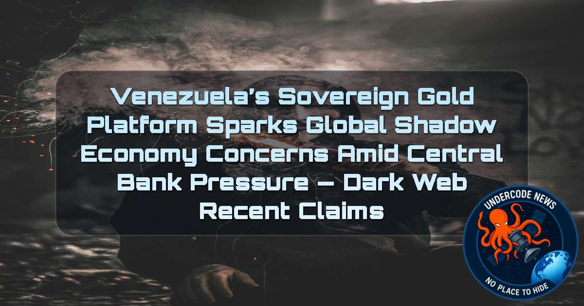 Venezuela’s Sovereign Gold Platform Sparks Global Shadow Economy Concerns Amid Central Bank Pressure — Dark Web Recent Claims + Video