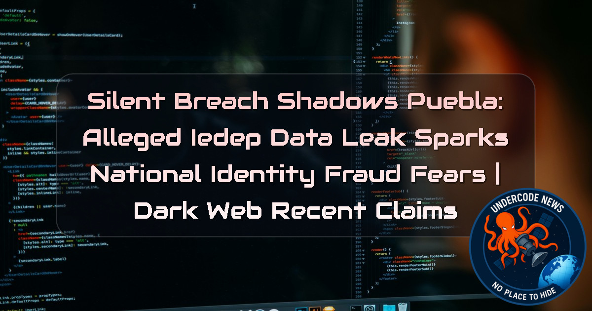 Silent Breach Shadows Puebla: Alleged IEDEP Data Leak Sparks National Identity Fraud Fears | Dark Web recent claims + Video