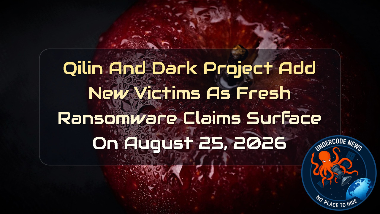 Qilin and Dark Project Add New Victims as Fresh Ransomware Claims Surface on August 25, 2026 + Video