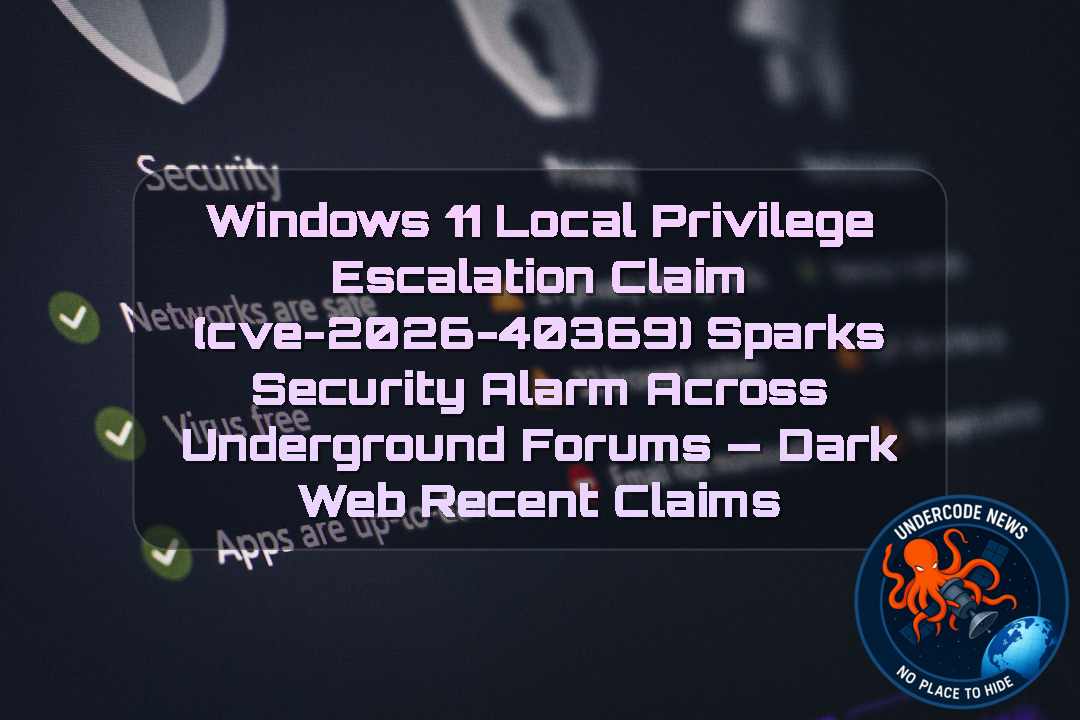 Windows 11 Local Privilege Escalation Claim (CVE-2026-40369) Sparks Security Alarm Across Underground Forums — Dark Web recent claims + Video