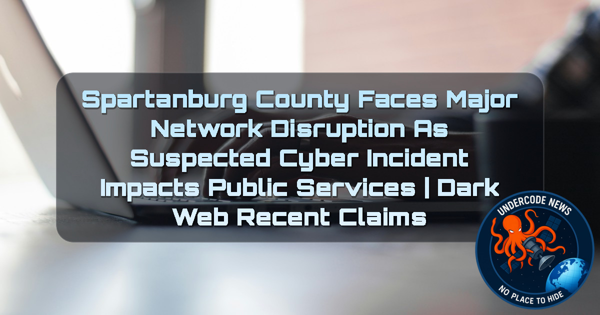 Spartanburg County Faces Major Network Disruption as Suspected Cyber Incident Impacts Public Services | Dark Web Recent Claims + Video