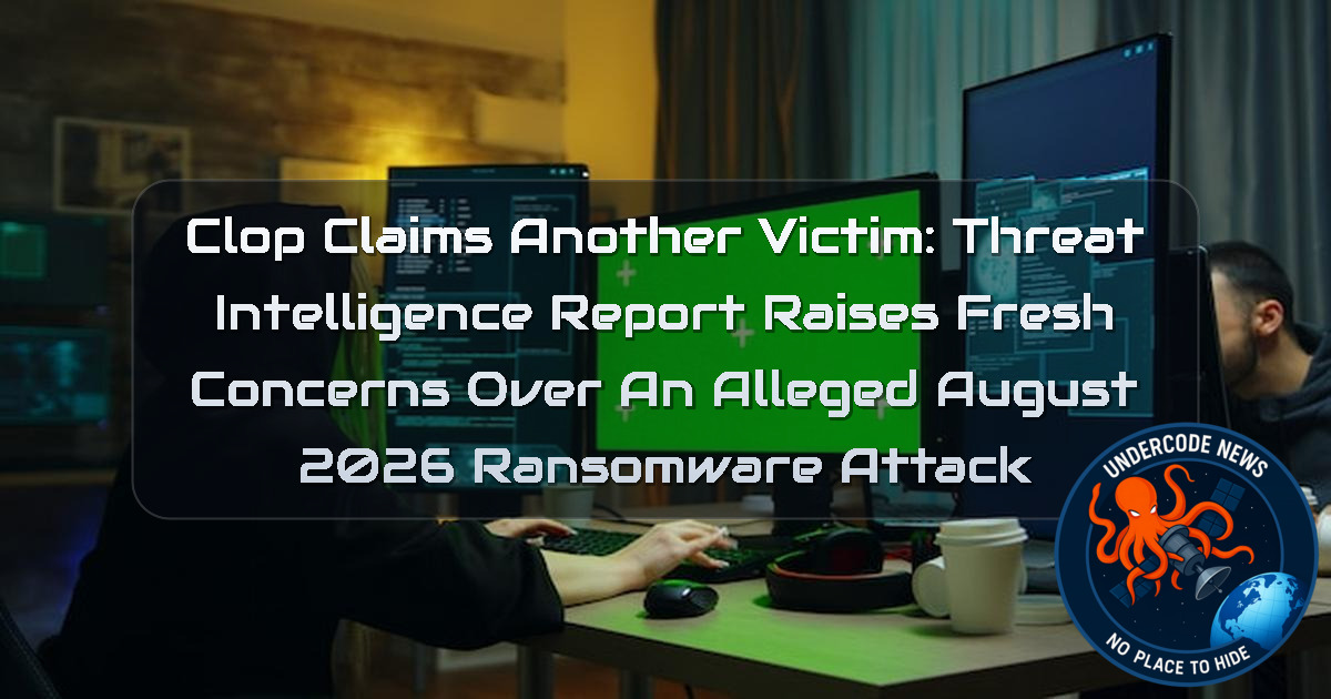 Clop Claims Another Victim: Threat Intelligence Report Raises Fresh Concerns Over an Alleged August 2026 Ransomware Attack + Video